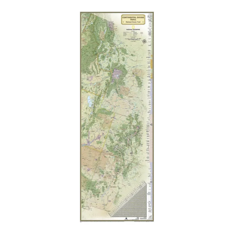 National Geographic CDT Wall Map laminated, front view