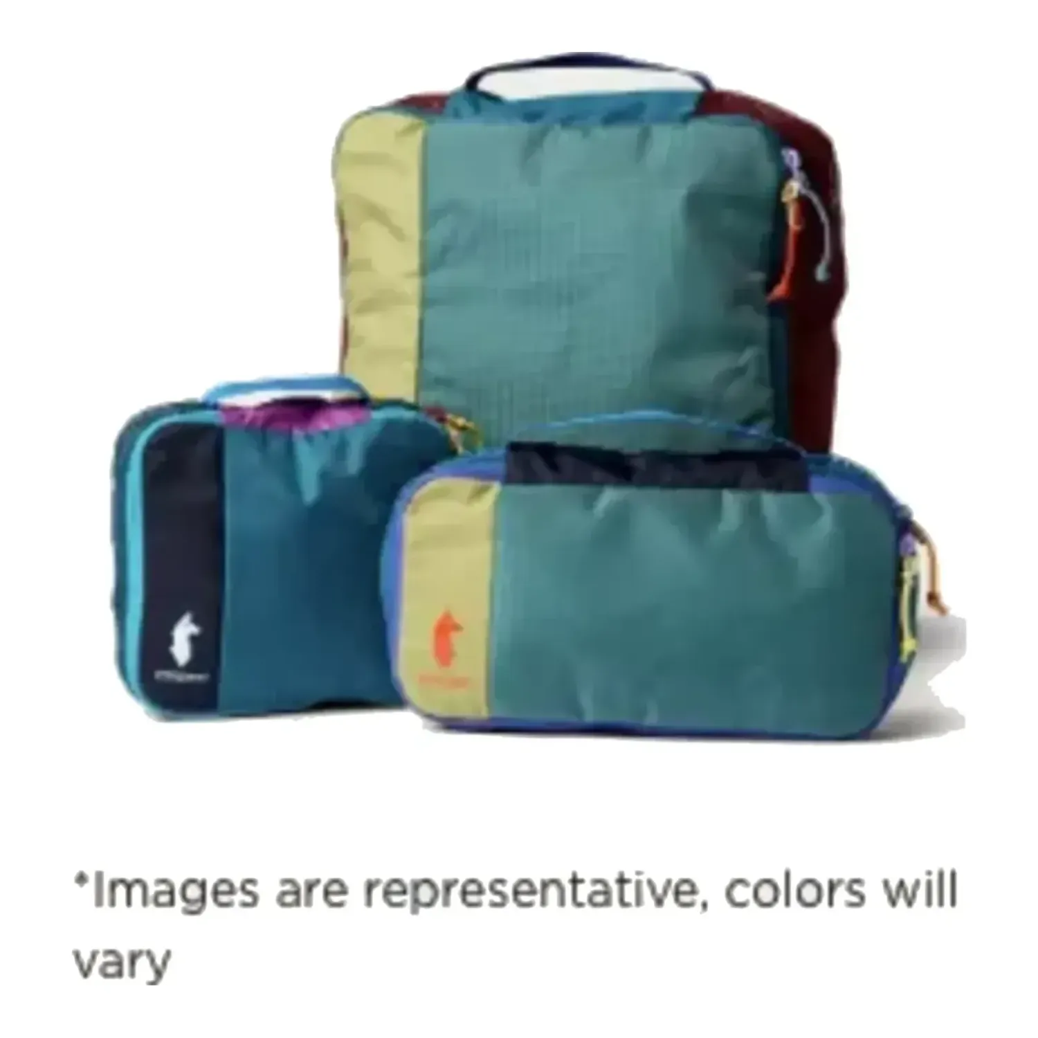 Cotopaxi Cubo Packing Cube Bundle - Del Dia, front view