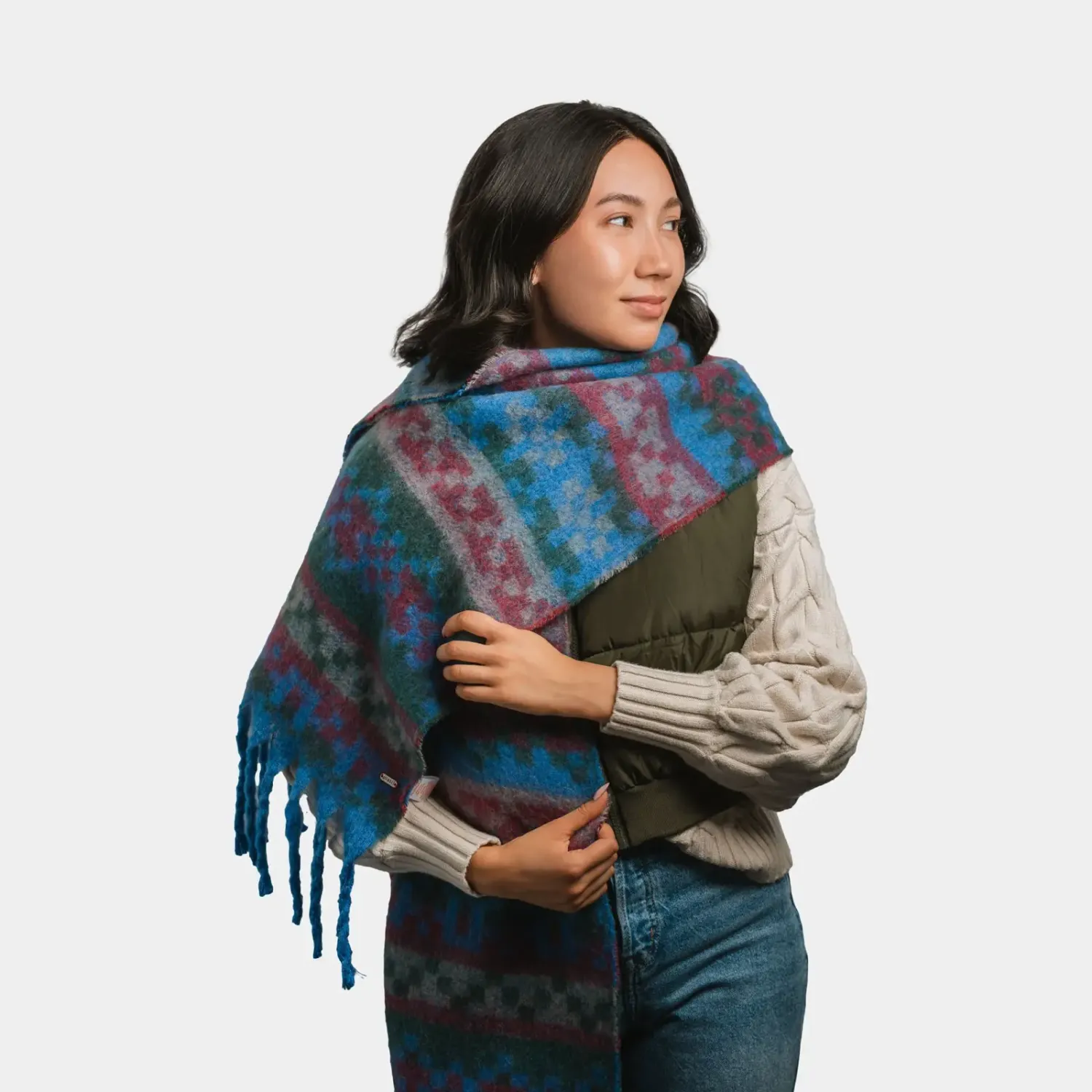 Pistil Fawn Scarf Blue in Blue, alternate view 1