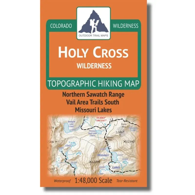 Outdoor Trail Maps Holy Cross Wilderness Trail Map, front view