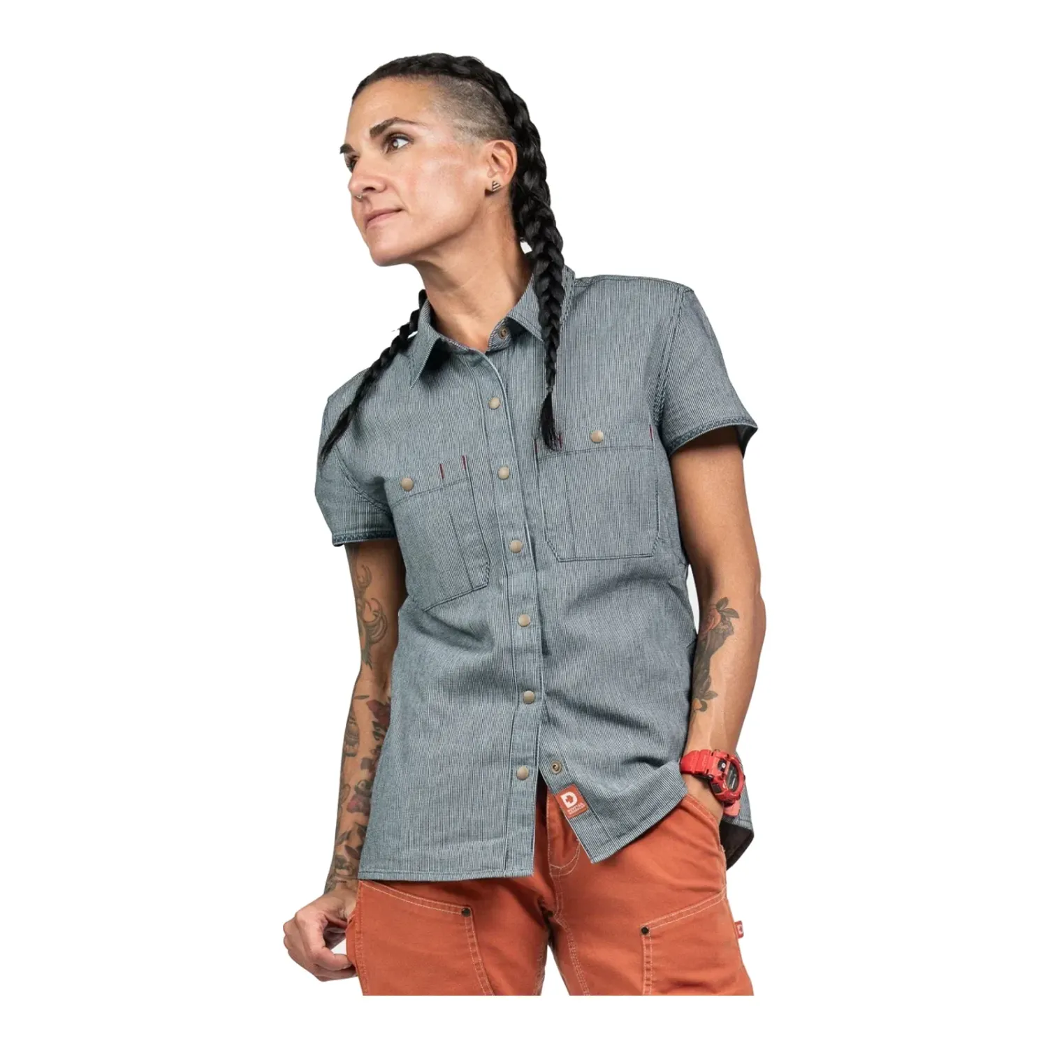 Dovetail Women's Mechanic's Shirt / Indigo Stripe / M, main view