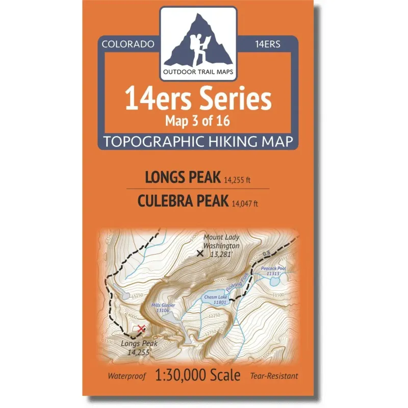 Outdoor Trail Maps Longs-Culebra, front view