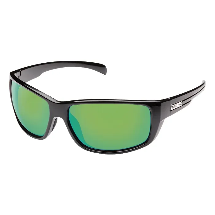 Suncloud Milestone Black/Green Mirror, front view
