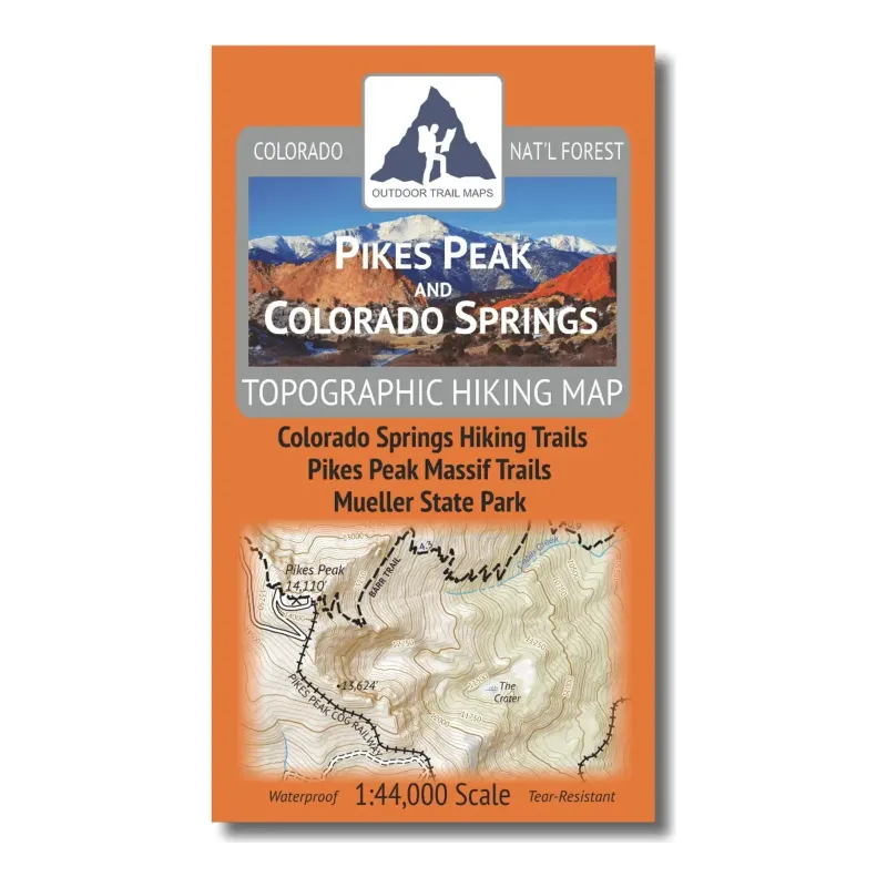 Outdoor Trail Maps Pikes Peak, Colorado Springs, front view