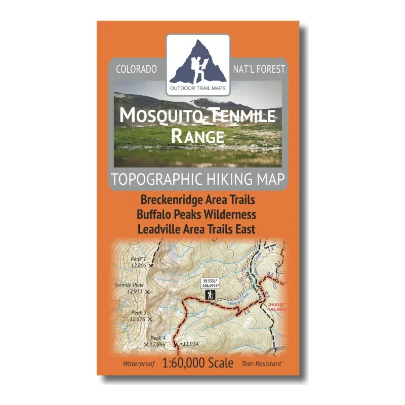 Outdoor Trail Maps Mosquito/Tenmile, front view