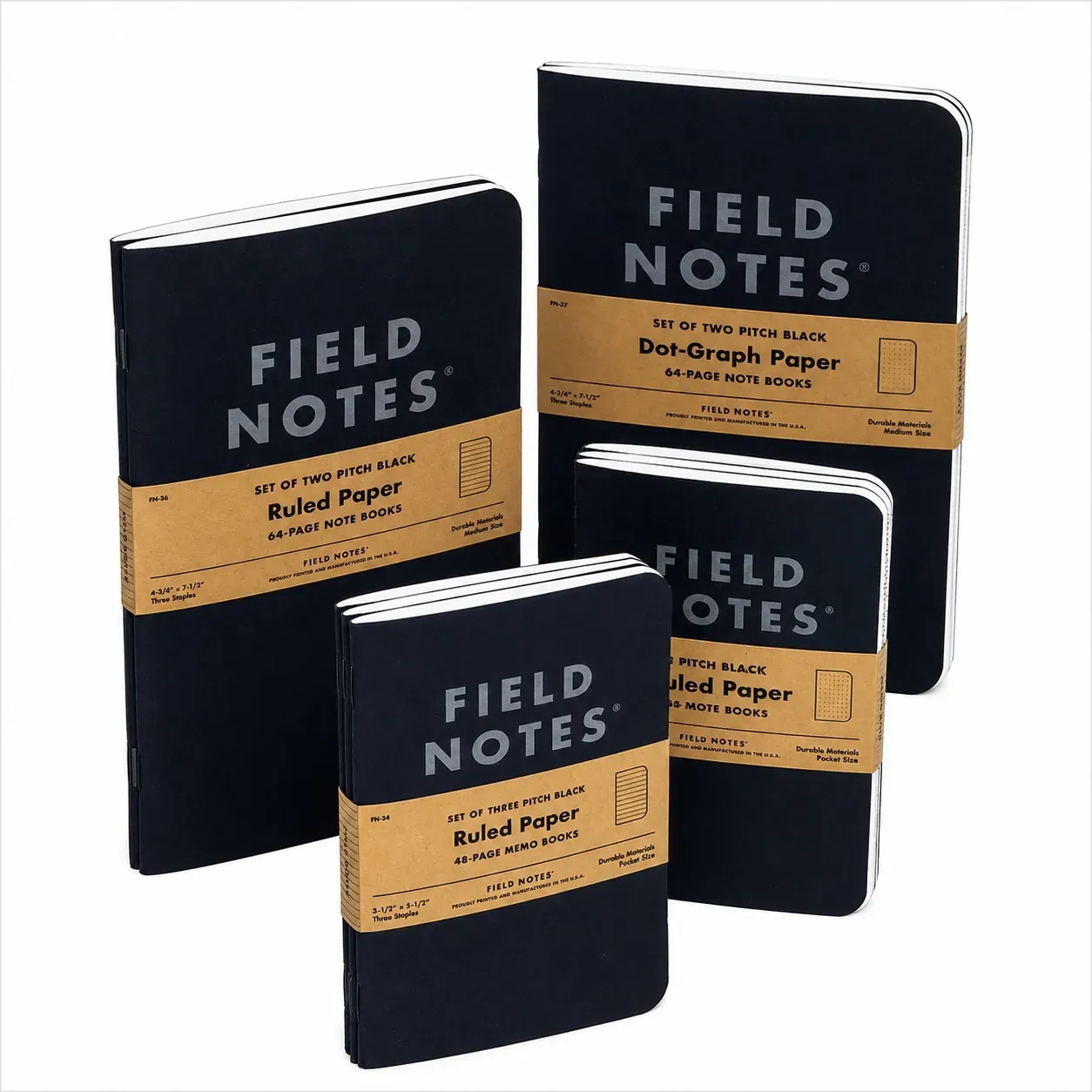 Field Notes Pitch Black Notebook Ruled