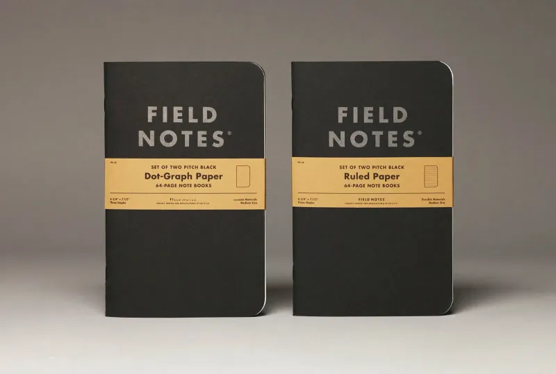 Field Notes Pitch Black Notebook Ruled, alternate view 1