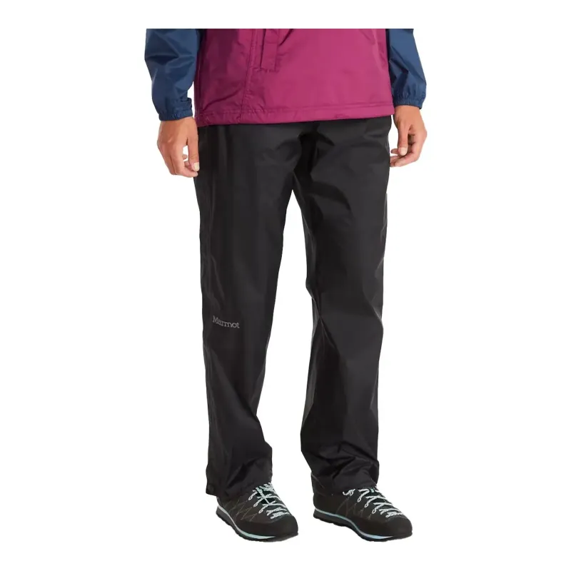 Marmot Women's PreCip Eco Full-Zip Pant Black XL, front view