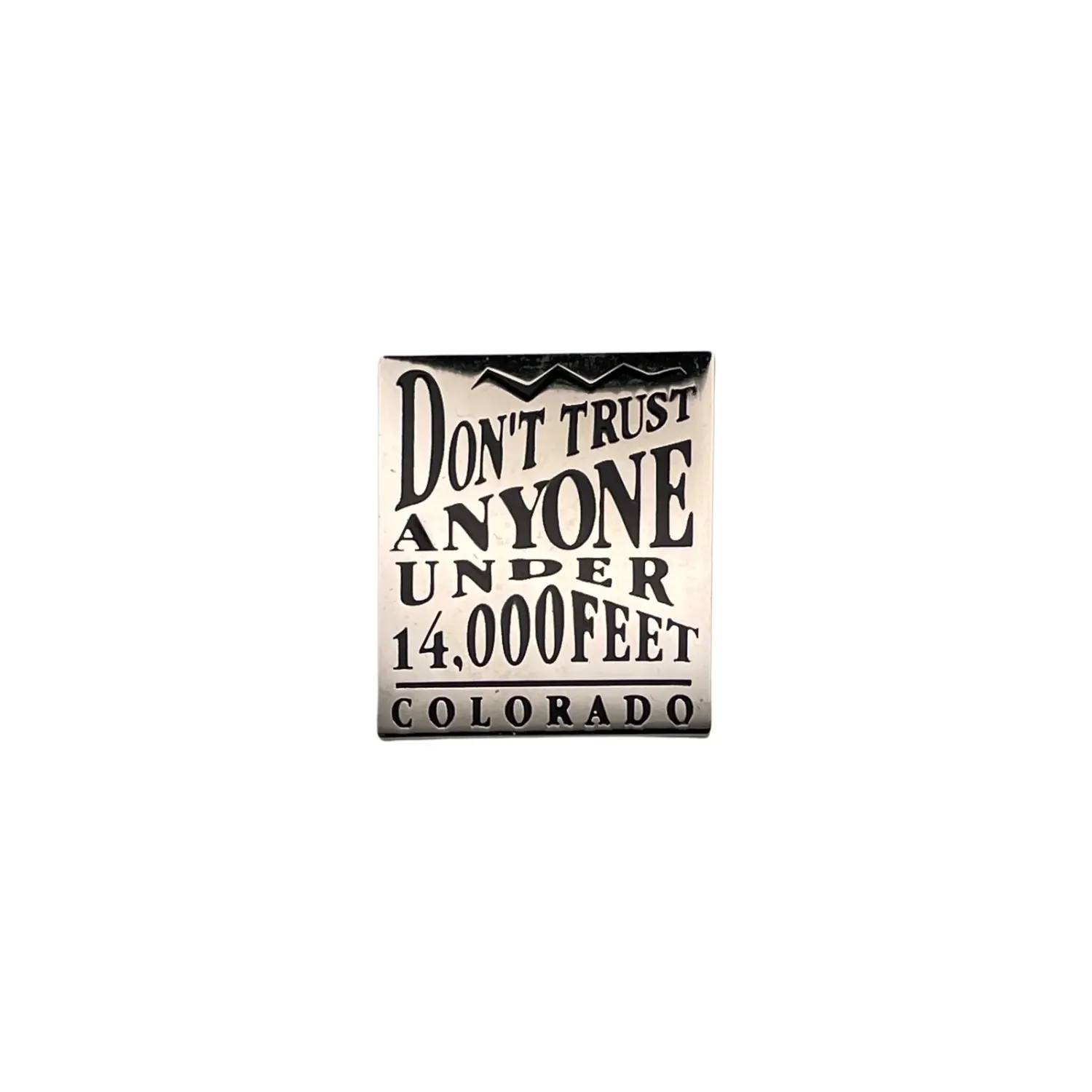 Pin - Don't Trust Silver, front view