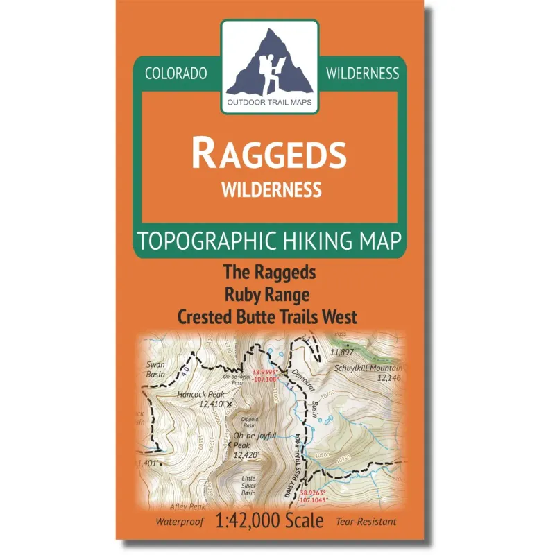 Outdoor Trail Maps Raggeds Wilderness Map, front view