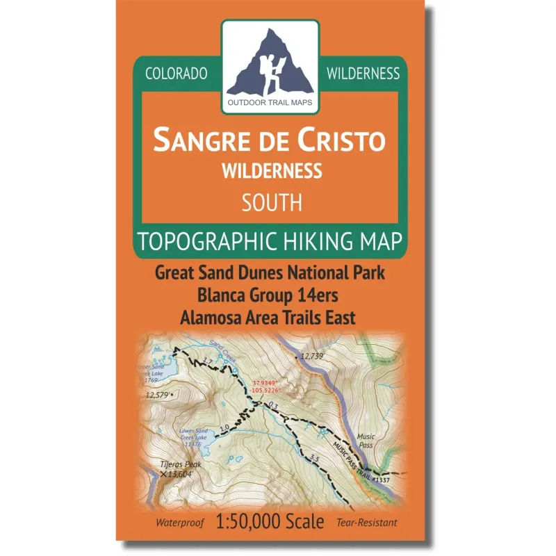 Outdoor Trail Maps Sangre de Cristo South, front view