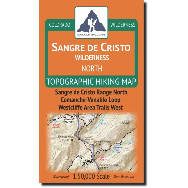 Outdoor Trail Maps Sangre de Cristo North, front view