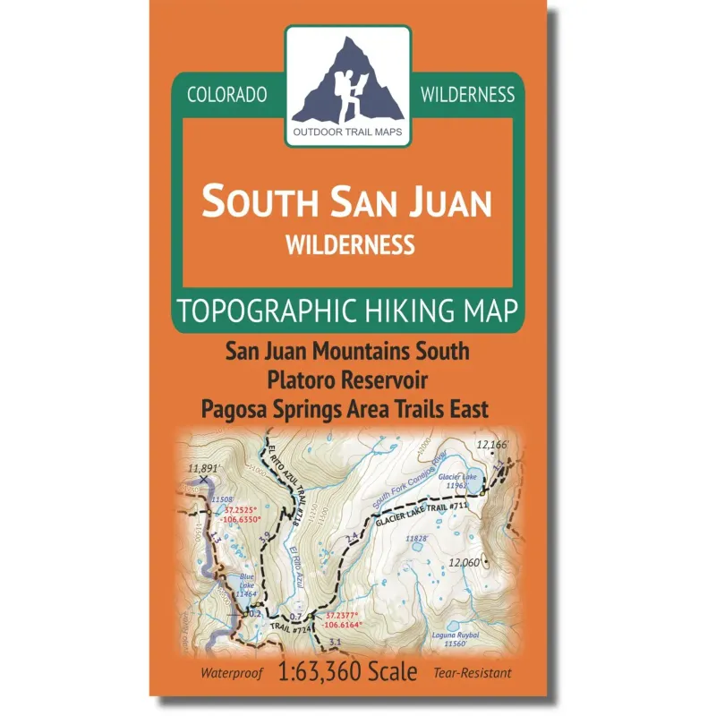 Outdoor Trail Maps South San Juan Wilderness, front view