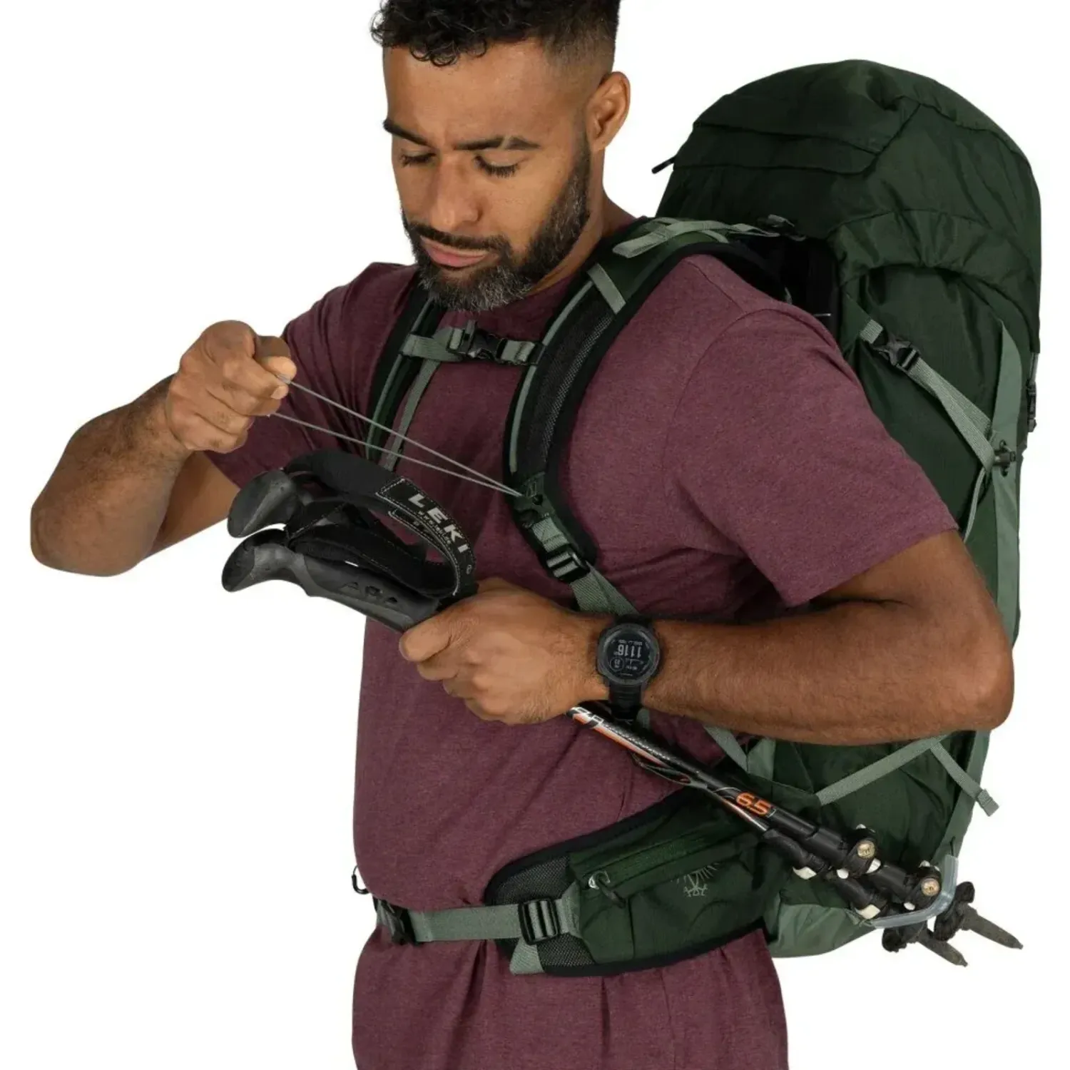 Osprey Talon 33 Multi-Sport Pack in Greencanopypineleaf Resized, alternate view 10