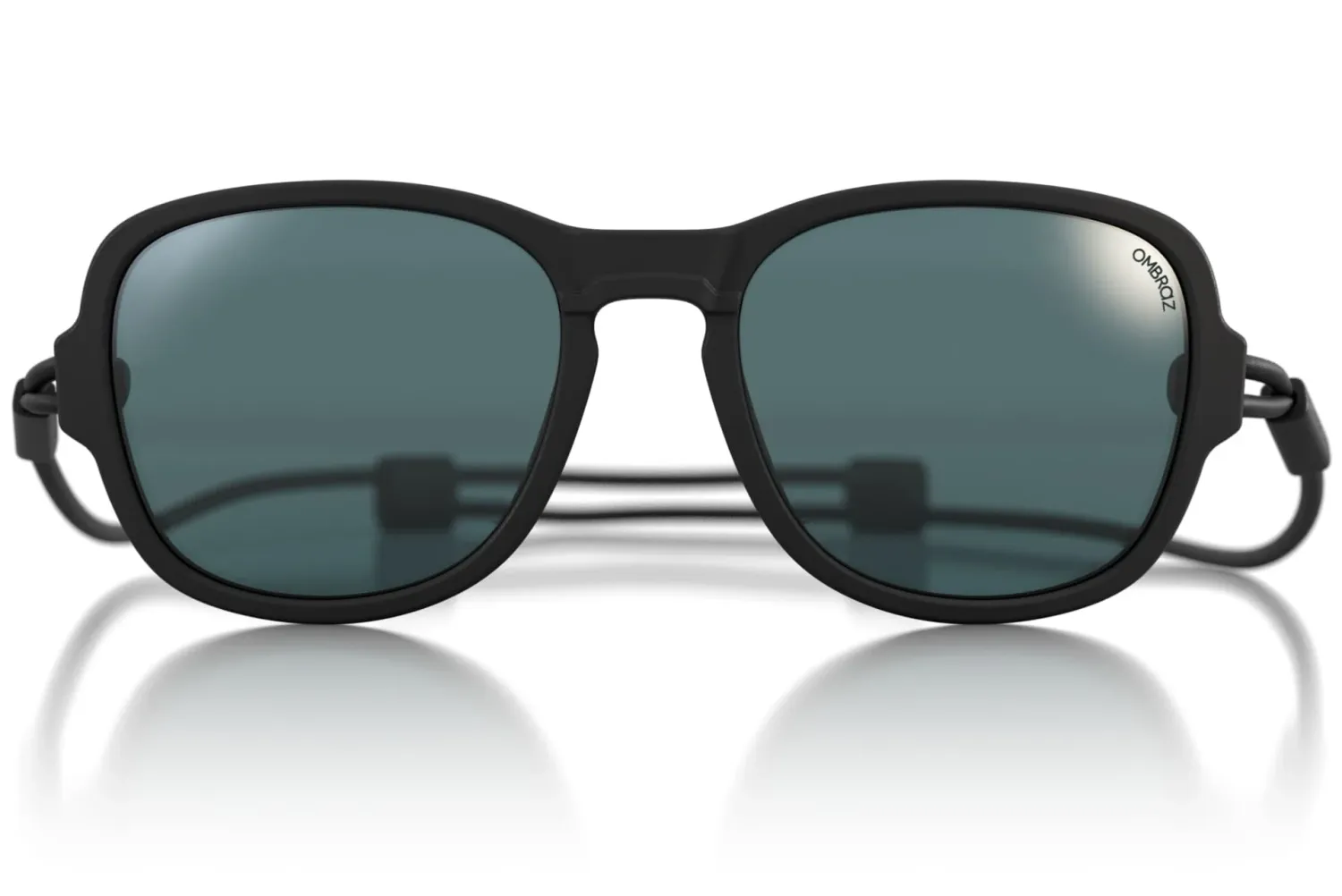 Ombraz Teton Armless Sunglesses, Frame Color: Charcoal, Lens Color: Polarized Grey