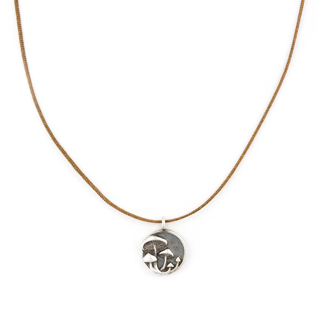 Bronwen Tiny Charm Necklace, Color: Forager, Colour: Silver, Size: 16"