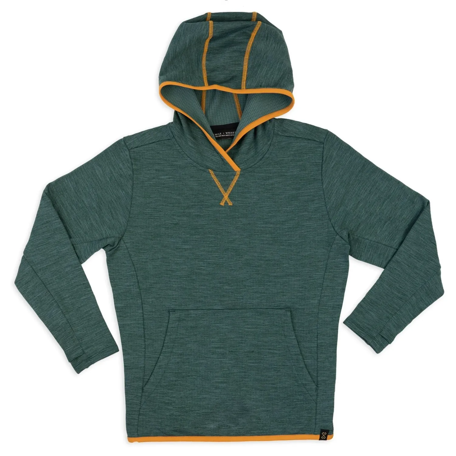 Milk X Whiskey Tumbler Grid Fleece SilPine Kids' S in Silver Pine, front view