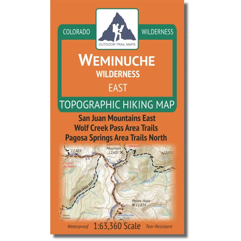 Outdoor Trail Maps Weminuche Wilderness East, front view