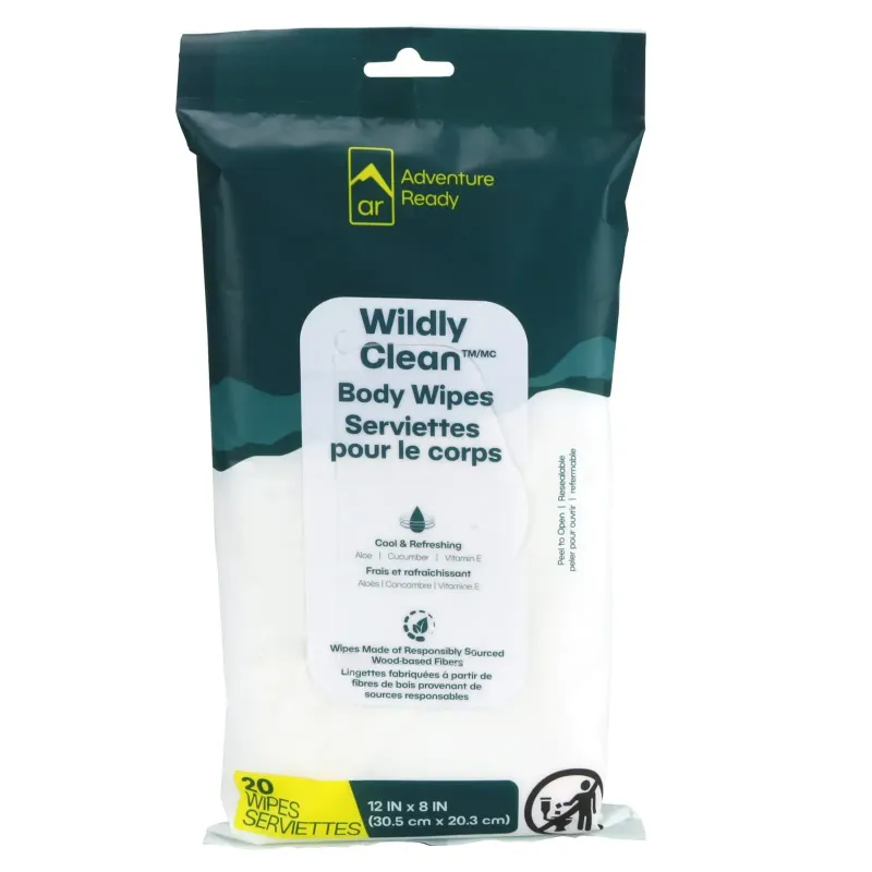 Wildly Clean Wipes 8" x 7" 20ct, front view