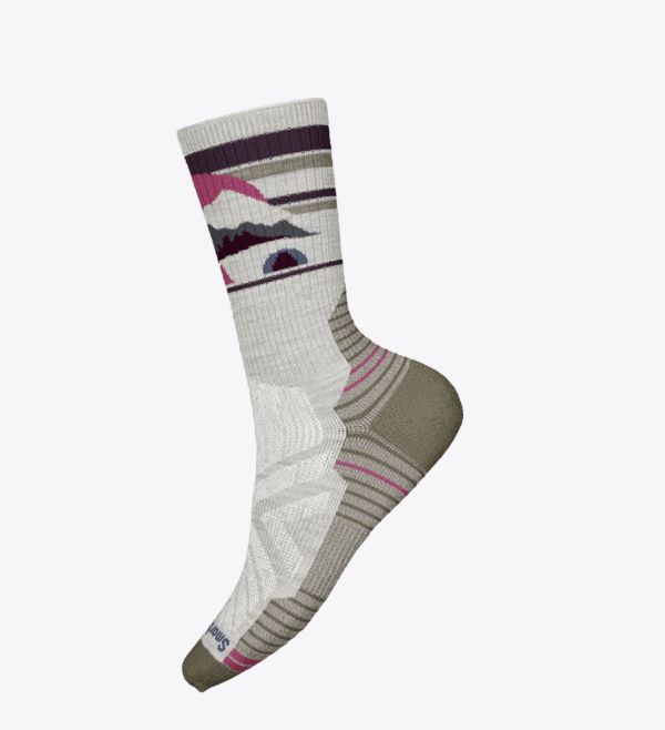 Smartwool Women's Hike Light Cushion Mountain Moon Crew Socks, Color: Ash, Size: L