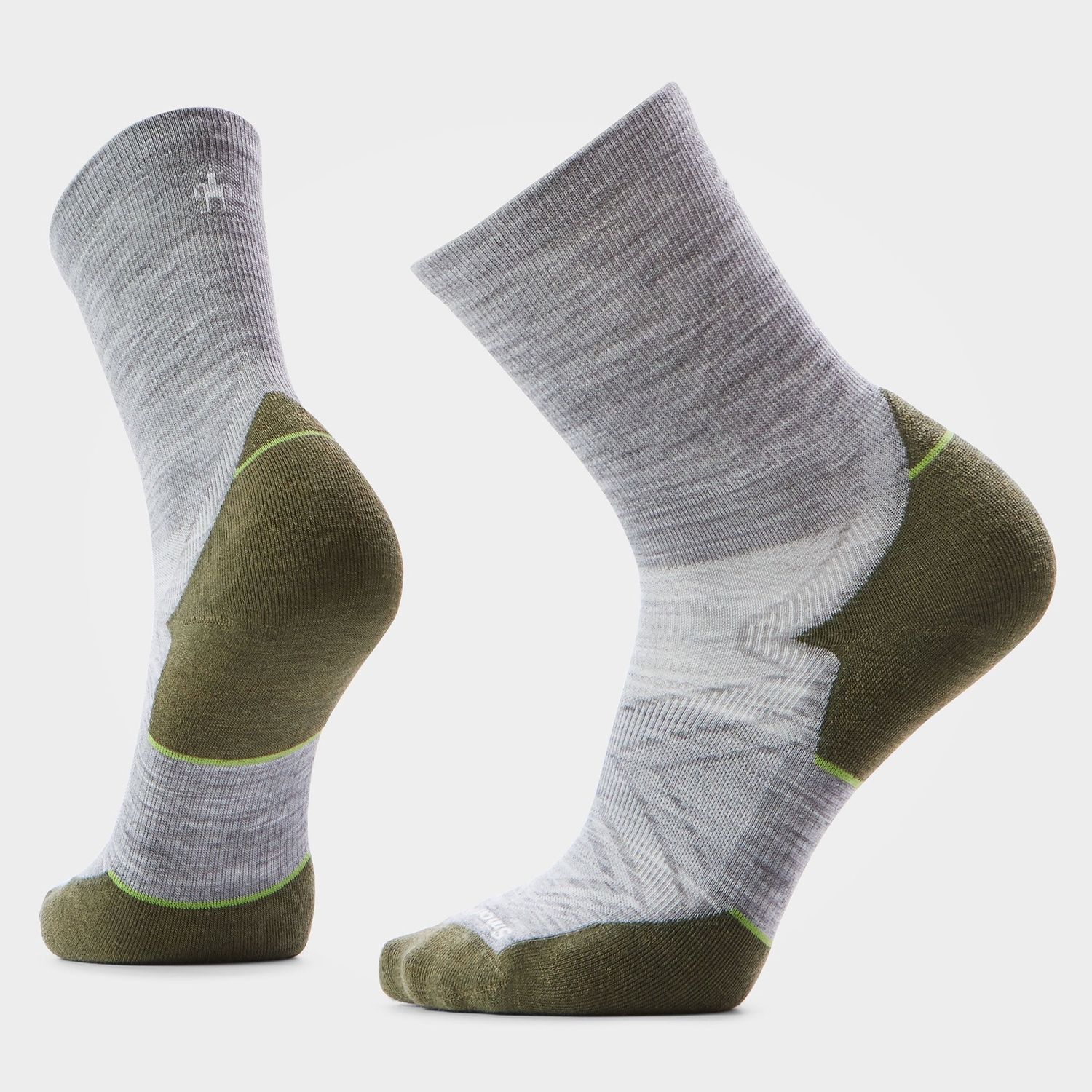 Smartwool Run Targeted Cushion Mid Crew Socks, Color: Light Grey, Size: M