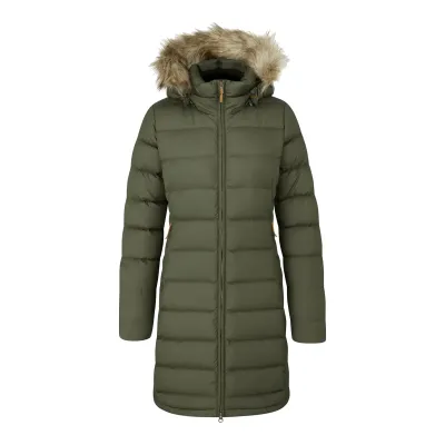 Rab Women's Deep Cover Parka in Army, main view