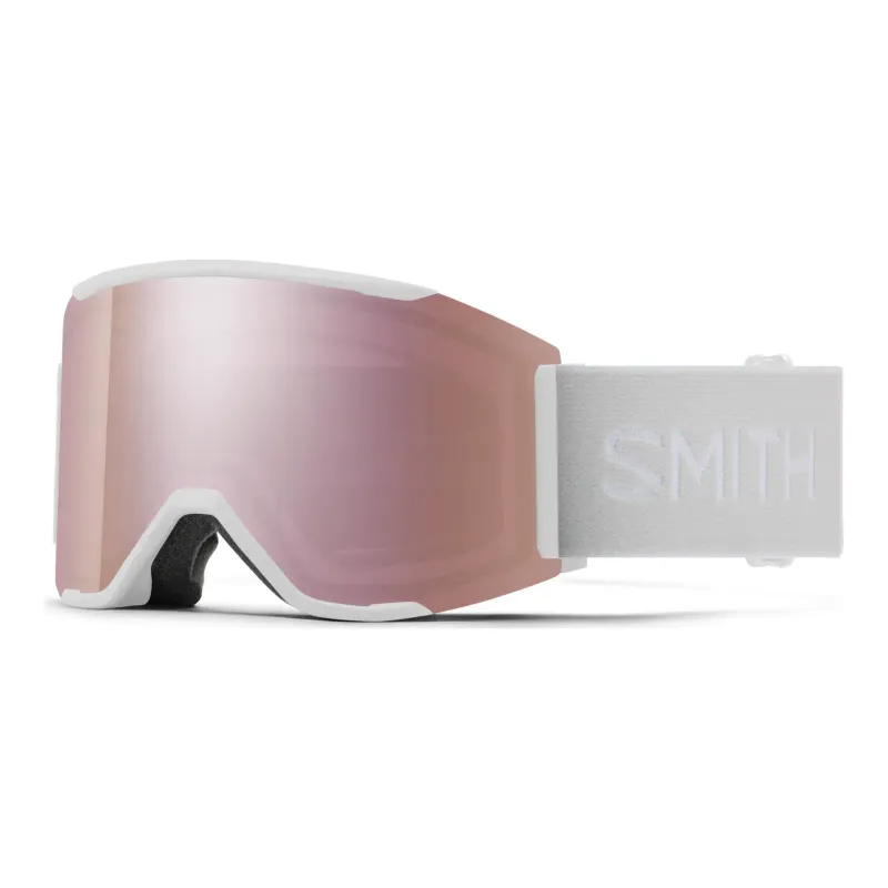 Smith Squad Mag in White Vapor Chromapop Everyday Rose Gold Mirror, front view