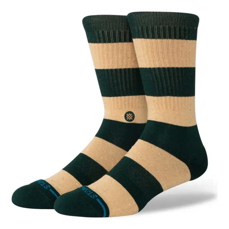 Stance Cotton Crew Medium Cushion Socks in Nep Stripe Pine, alternate view 1