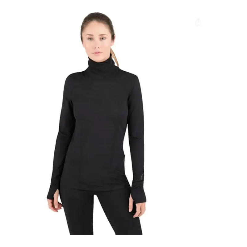 Terramar Womens 2.0 Turtleneck in Black, front view