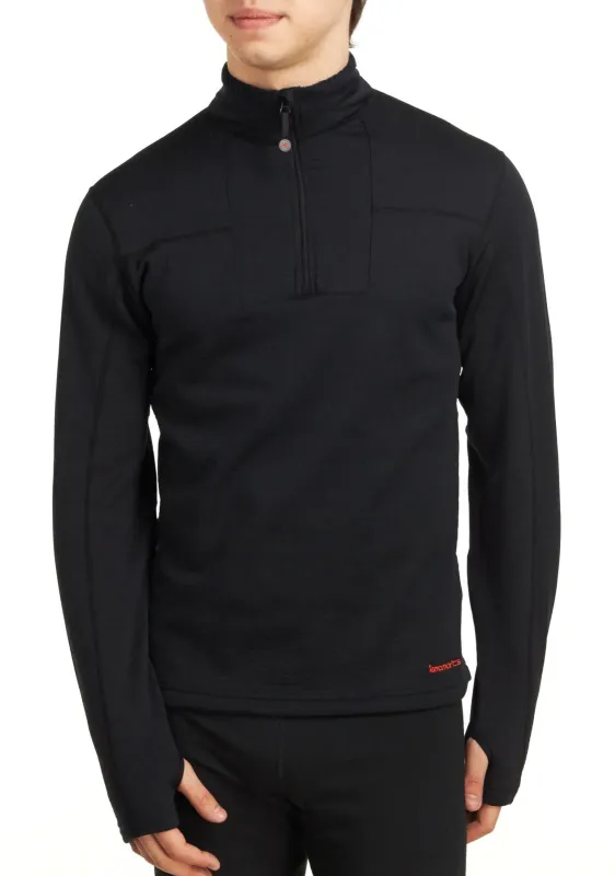 Terramar Mens 3.0 1/2 Zip Long Sleeve in Jet Black, front view