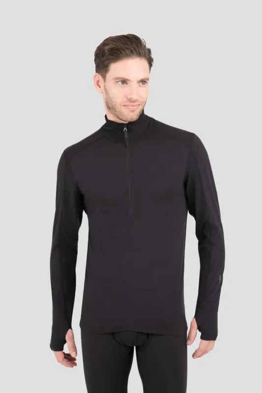 Terramar Mens 2.0 Thermolator Half Zip in Black, front view