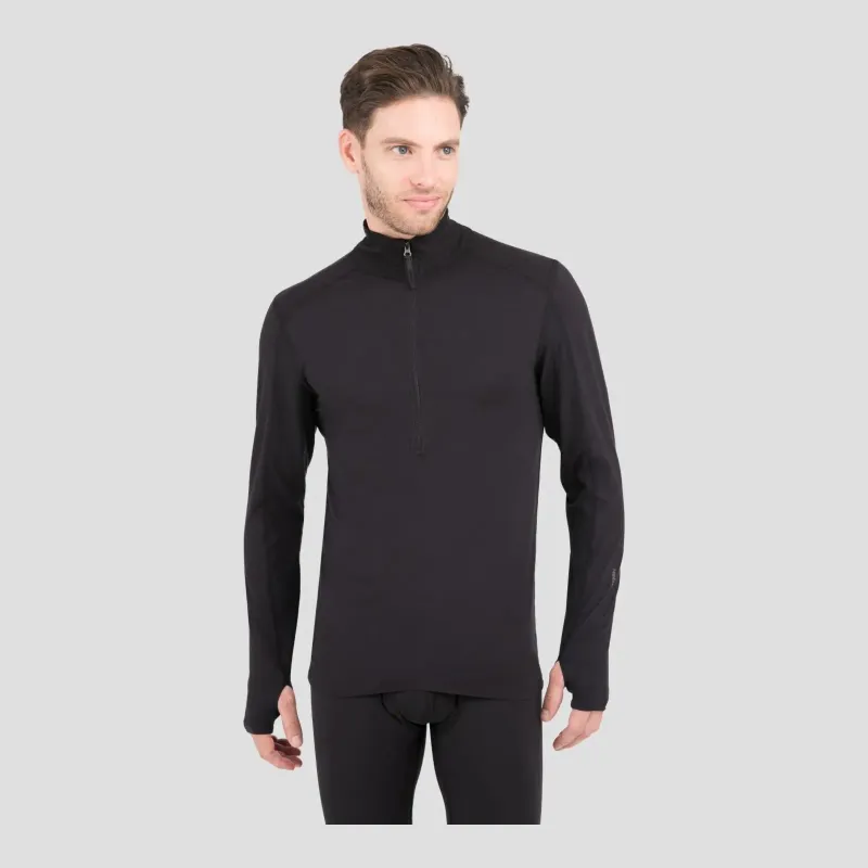 Terramar Mens 2.0 Thermolator Half Zip in Black, front view