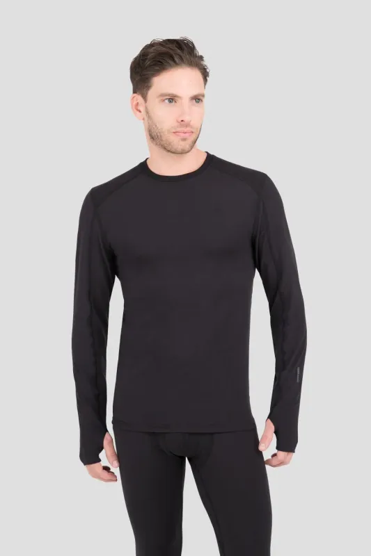 Terramar Mens 2.0 Thermolator Crew in Black, front view