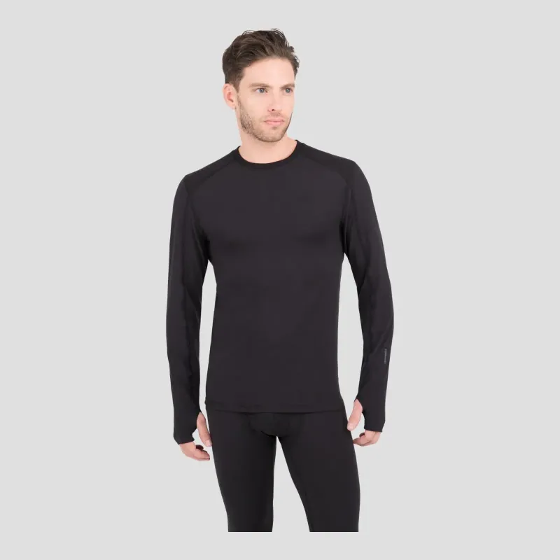 Terramar Mens 2.0 Thermolator Crew in Black, front view