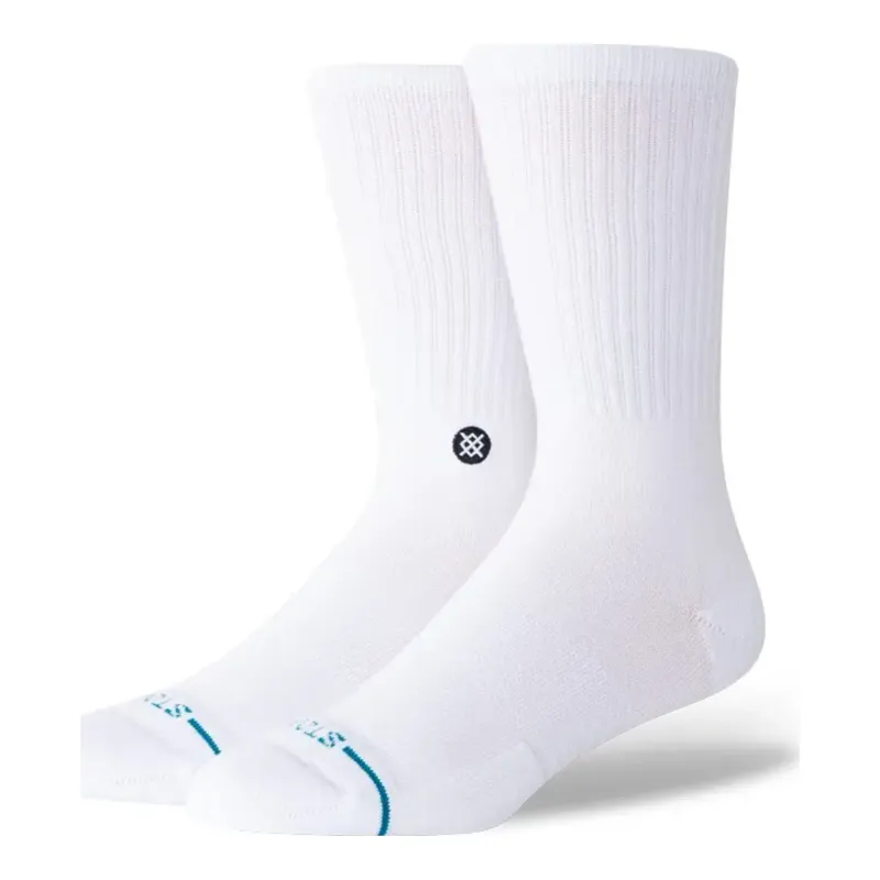 Stance Icon Crew in White Black, alternate view 1