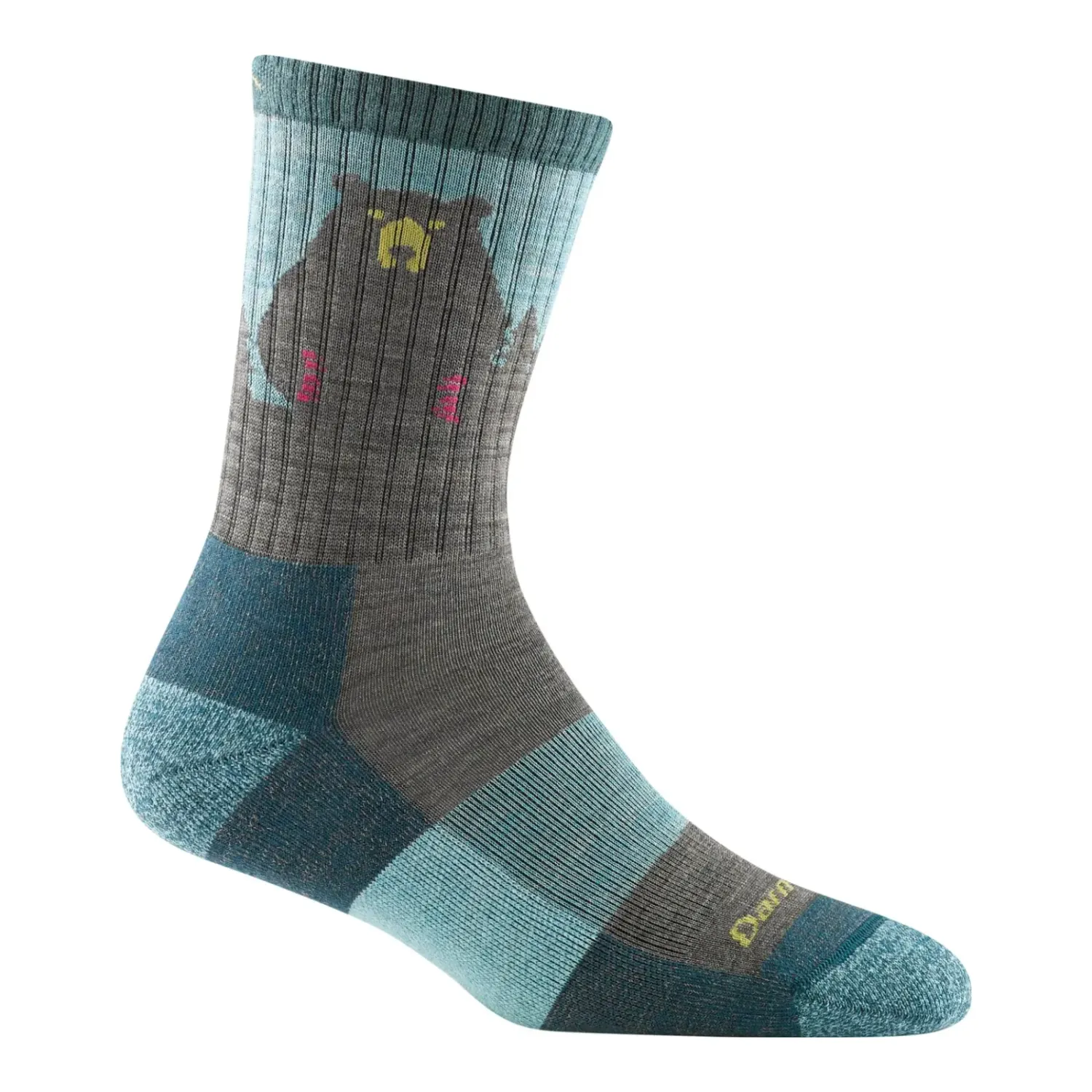 1970 - Darn Tough Women's Bear Town Micro Lightweight with Cushion in Aqua, alternate view 2