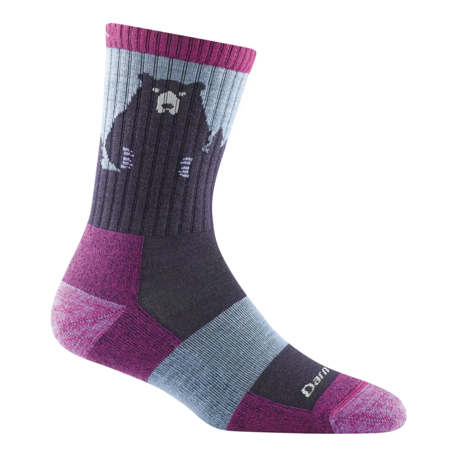 1970 - Darn Tough Women's Bear Town Micro Lightweight with Cushion in Purple, alternate view 3
