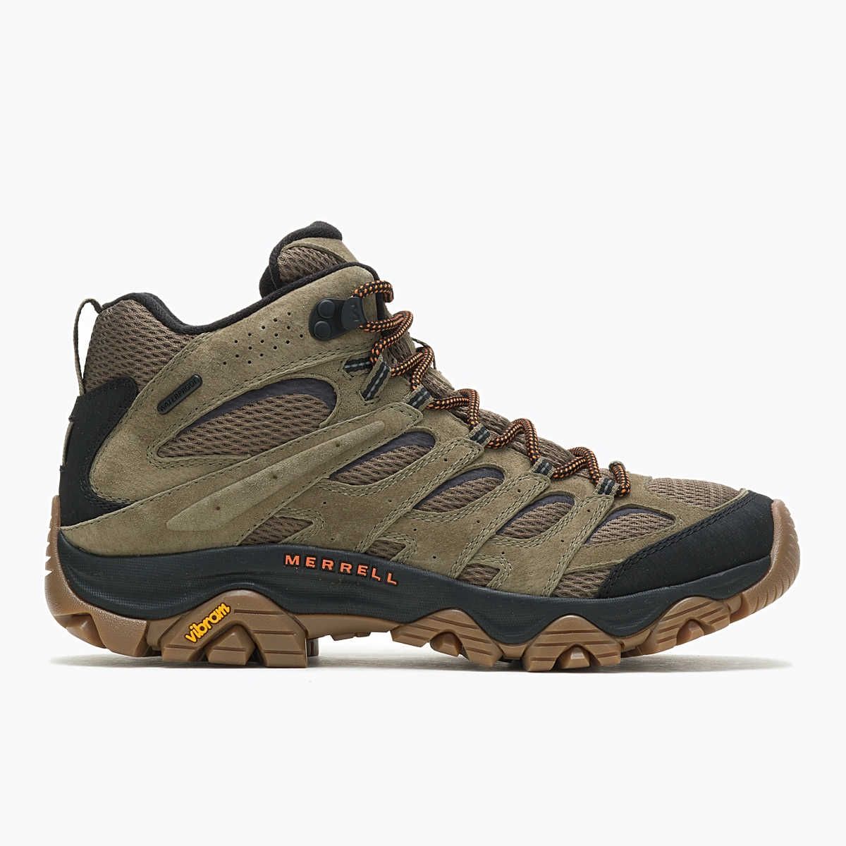 Merrell Men's Moab 3 Mid Waterproof, Color: Olive / Gum, Size: 8