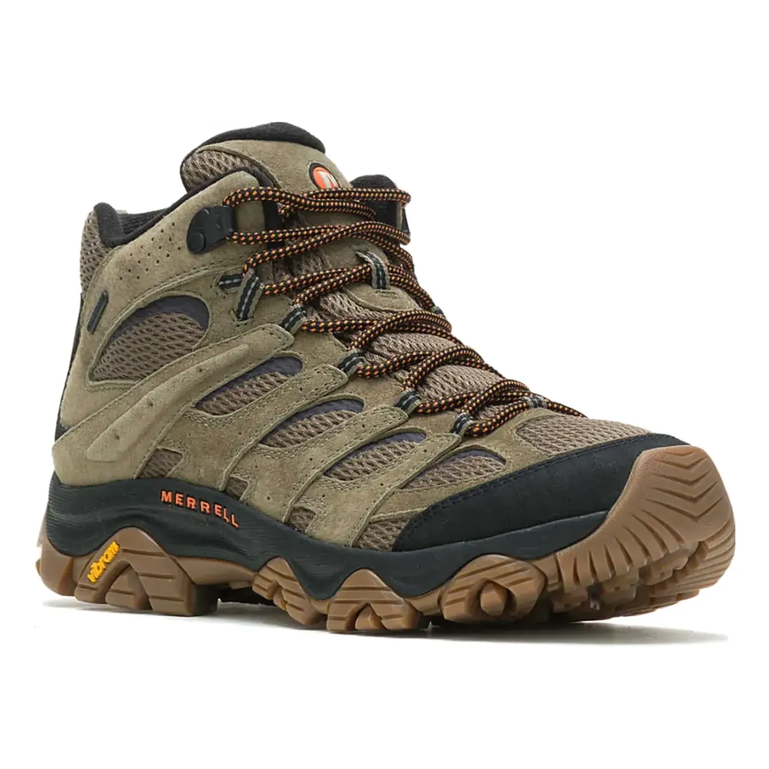 Merrell Men's Moab 3 Mid Waterproof in Olive / Gum, alternate view 1