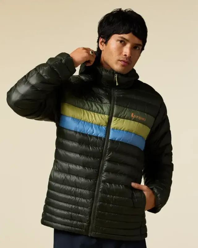 Cotopaxi Men's Fuego Down Hooded Jacket in 700x, front view