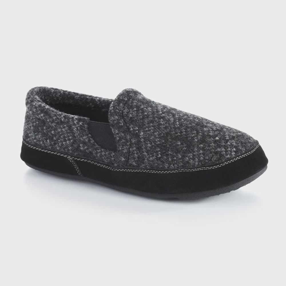 Acorn Men's Fave Gore Moccasin Slipper, Color: Black, Size: Small