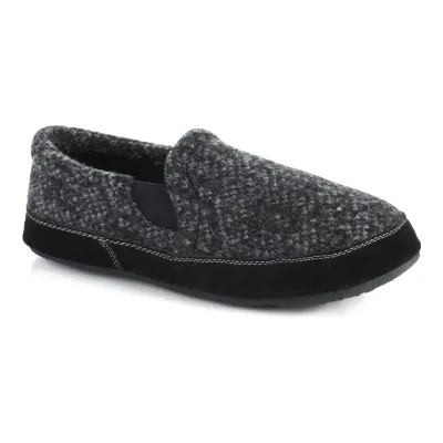 Acorn Men's Fave Gore Moccasin Slipper in Black, main view