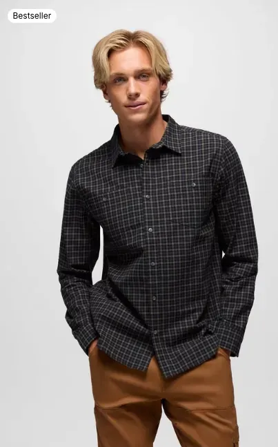 prAna Men's Dolberg Flannel, front view