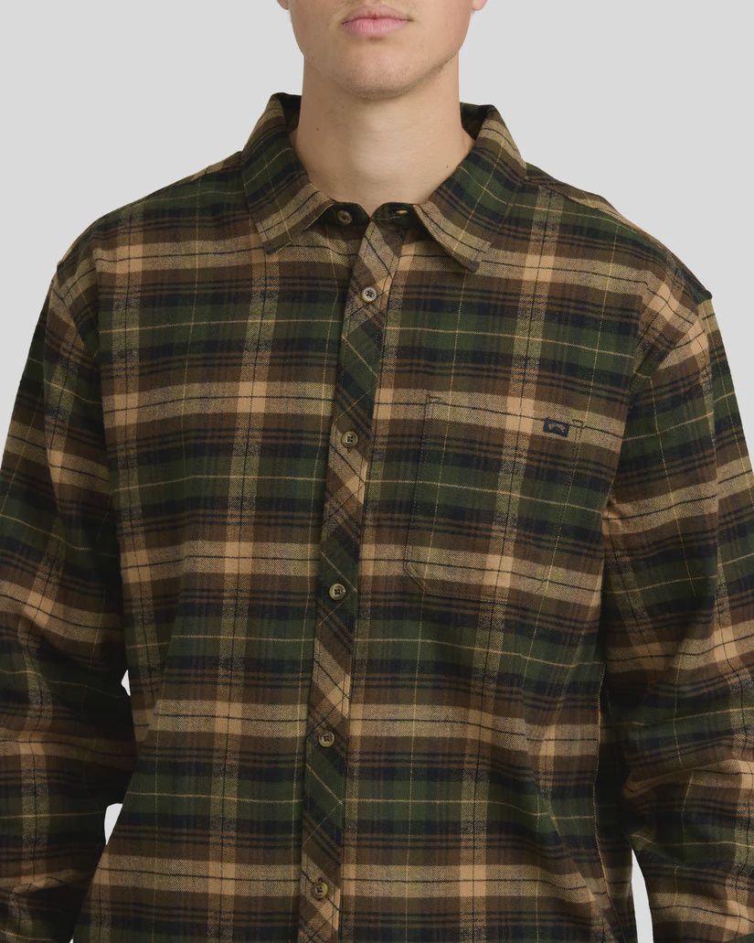 Billabong Coastline Flannel, Color: Forest, Size: Medium