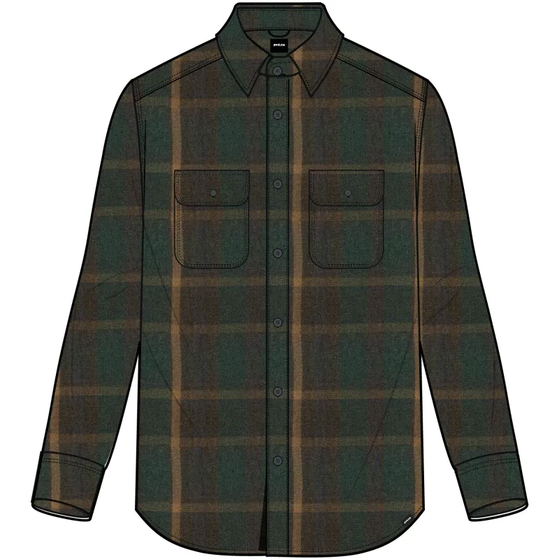 prAna Men's Westbrook Flannel in Root Green, front view
