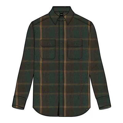 prAna Men's Westbrook Flannel in Root Green, front view
