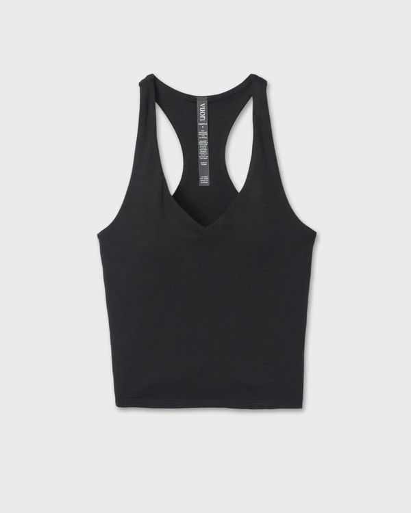 Vuori Women's Halo Performance Crop Tank 2.0, Color: Heather Black, Size: Small