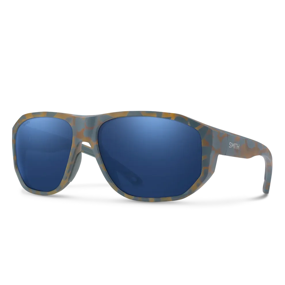 Smith Outrigger, Frame Color: Matte Flint Tarmac Tort, Lens Color: CP Glass Polarized Blue Mirror