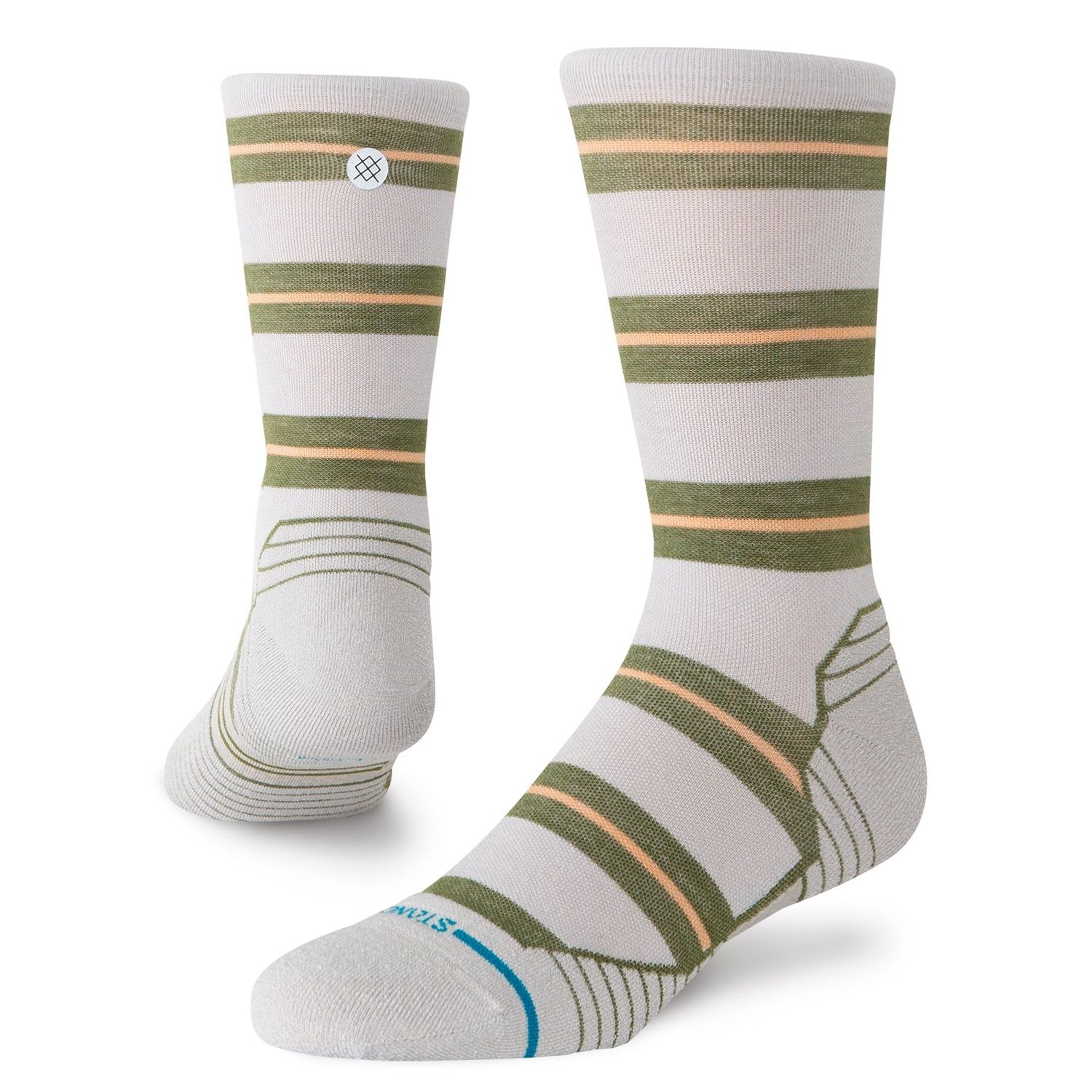 Stance Striped It Light Wool Crew, Color: Grey, Size: L