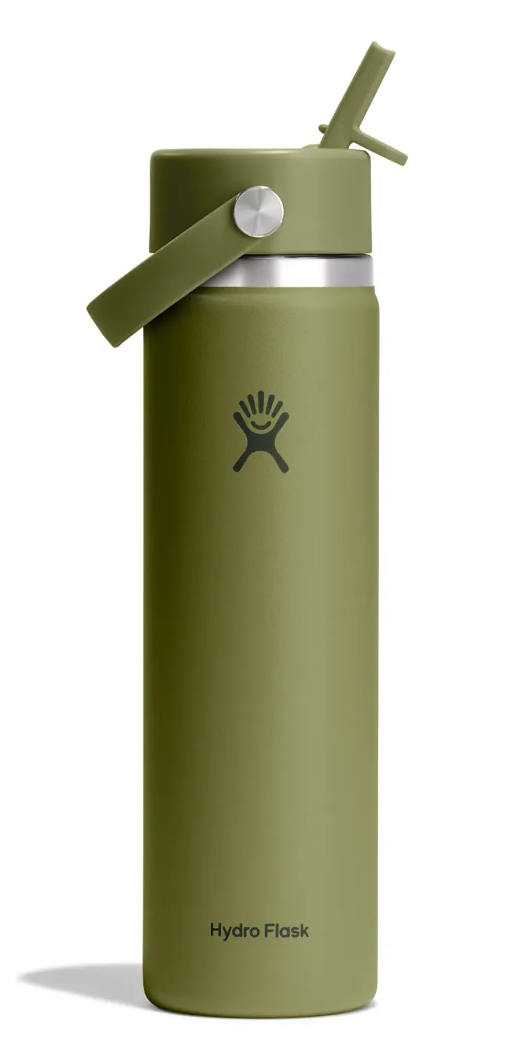 Hydro Flask 24oz Wide Flex Straw Cap in Palmer Green, alternate view 2